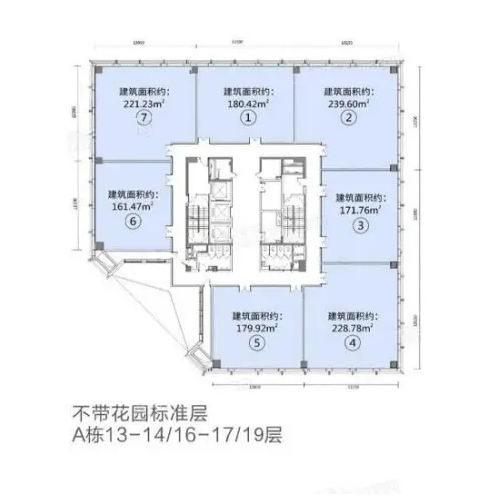益田益科大厦商业-平面图180㎡户型图