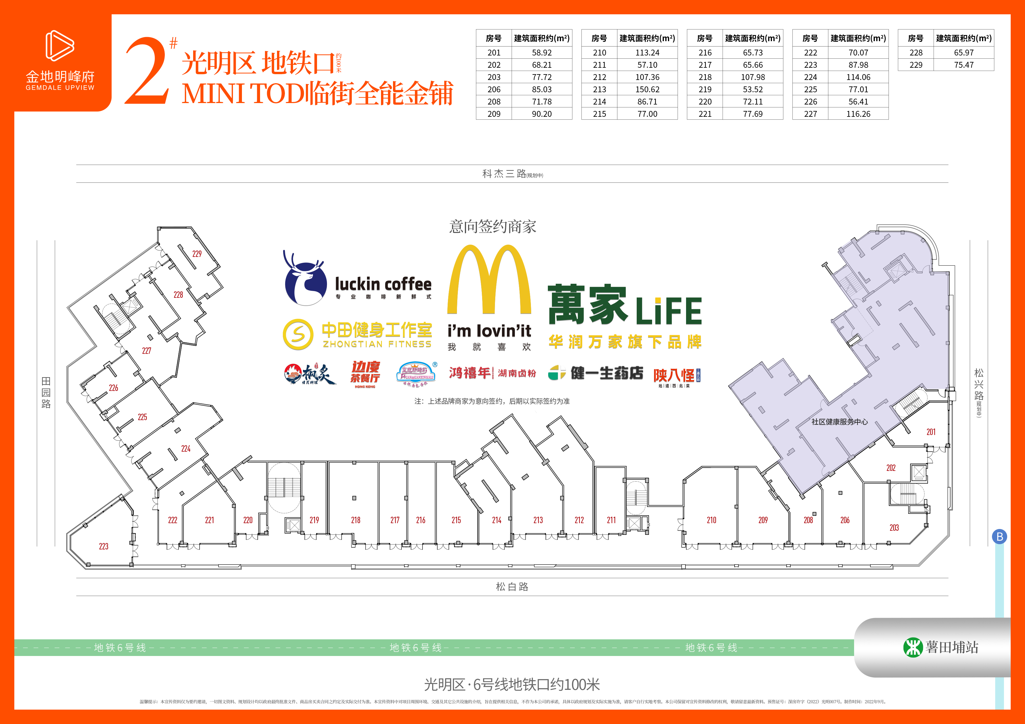 金地明峰府商铺商业-商铺80㎡户型图