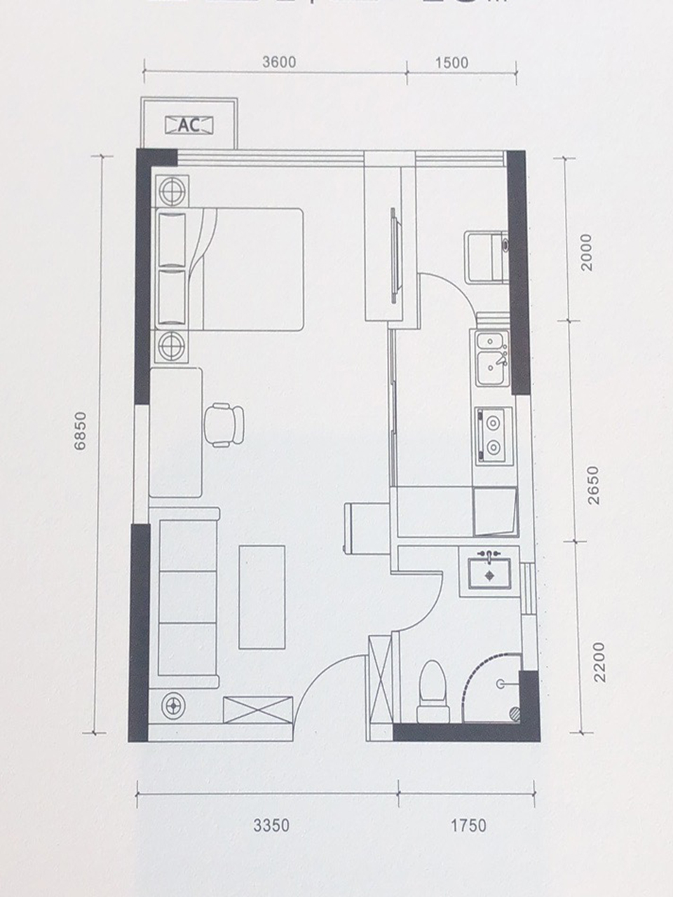 特区建发乐府广场1室1厅1卫48㎡户型图
