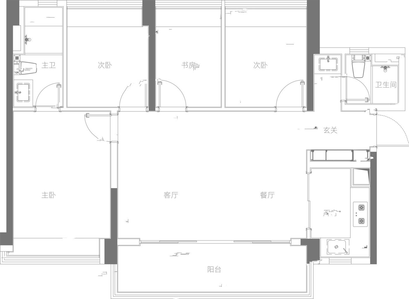 联发悦尚居4室2厅2卫108㎡户型图