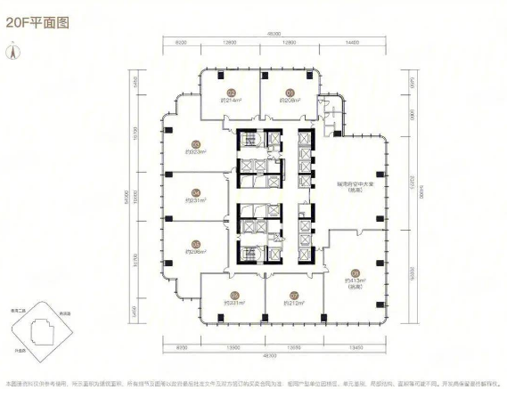 和合时代商业-平层55㎡户型图
