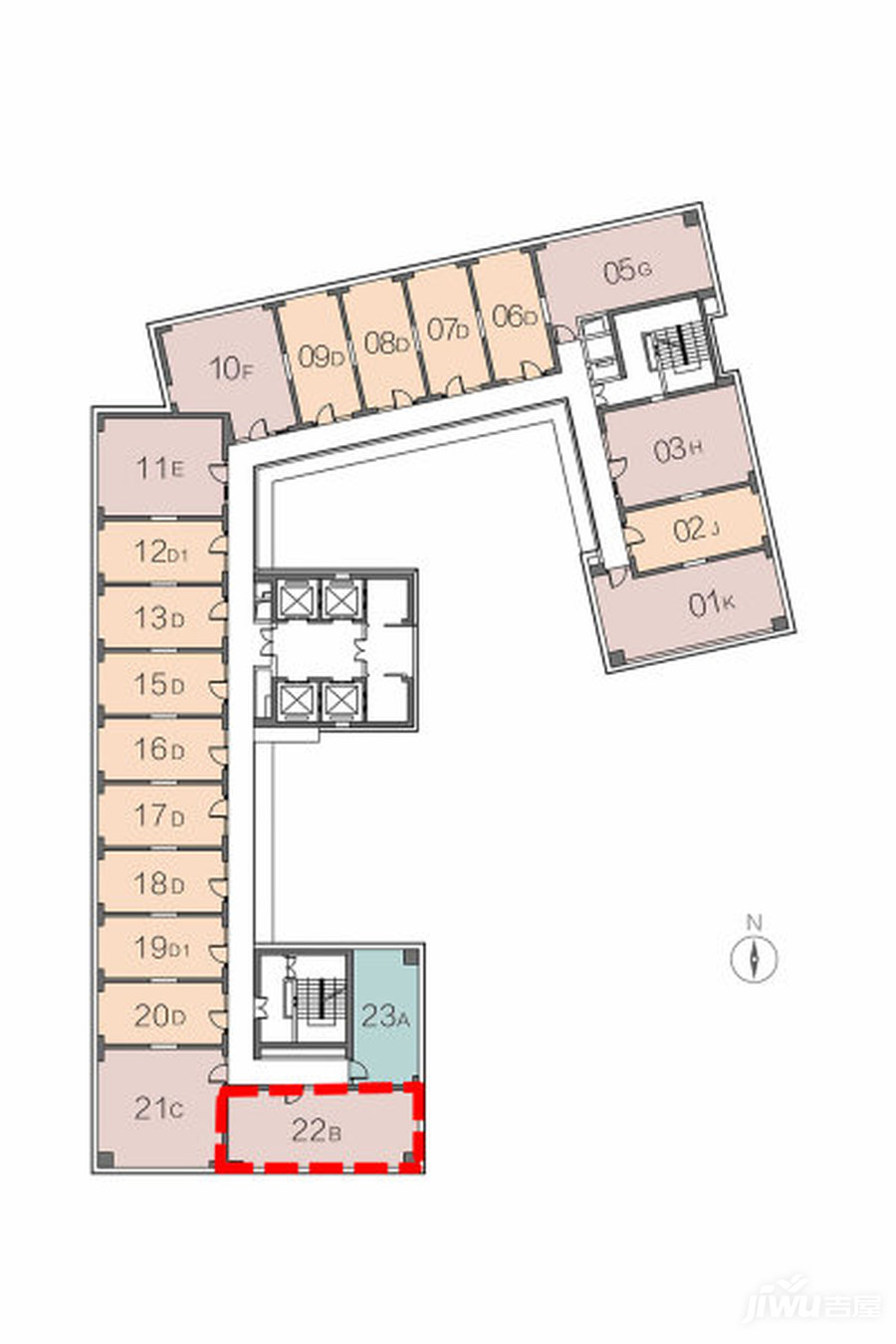 兆鑫H+商业-平层79㎡户型图