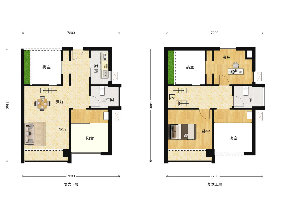 悦千山雅园3室1厅1卫91㎡户型图