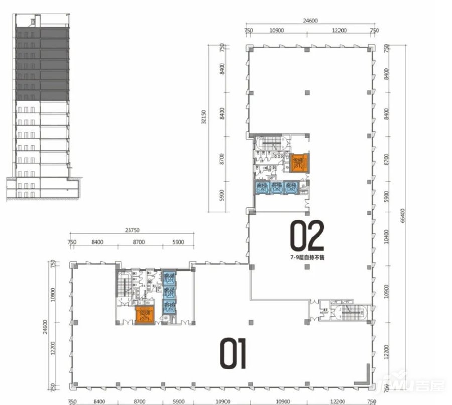 天安云谷星寓商业-平层56㎡户型图