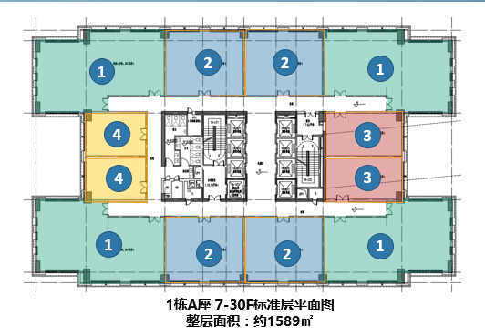中海慧智大厦USPACE2室2厅2卫1589㎡户型图