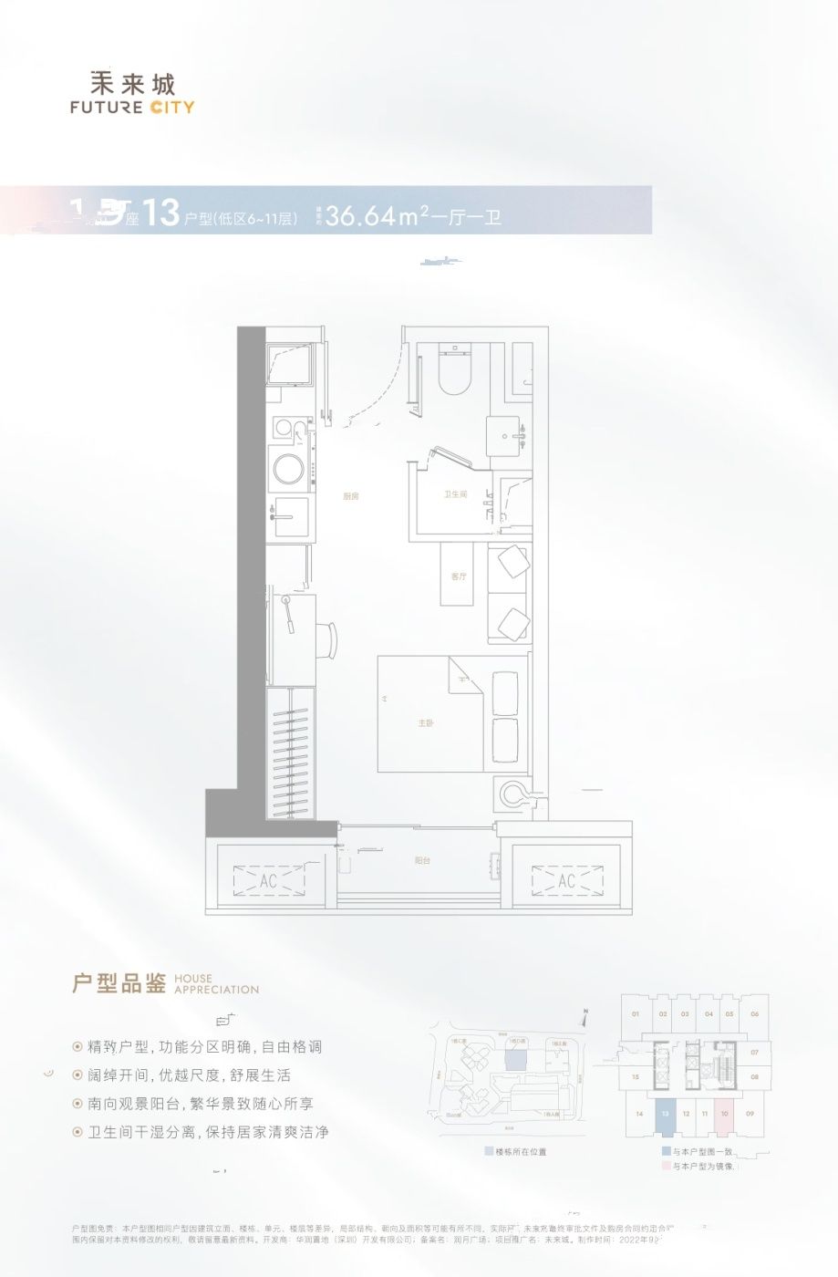 华润置地未来城普通住宅36.6㎡户型图