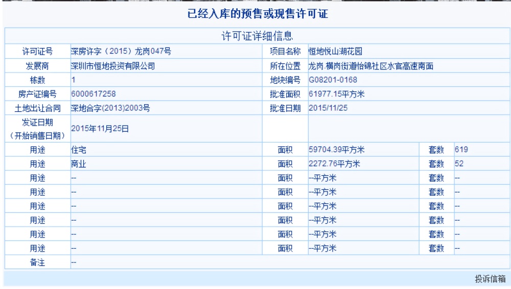 恒地悦山湖花园
